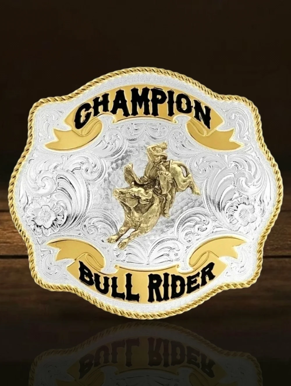 Montana Silversmiths Fine Silver Champion Bull Rider Buckle - Retail $150‎ - NEW